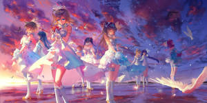 Anime Dansmeisiesgroep muurpapier — Anime dans Muurpapier