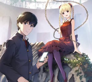 Anime-egpaar Darwin's Game-agtergrond — Anime paartjie GIF Muurpapier