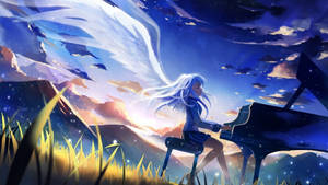 Anime Karakters Angel Beats! agtergrond — Anime karakters GIF Muurpapier