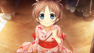 Anime Kind in Rooi Kimono muurpapier — Anime seun Muurpapier