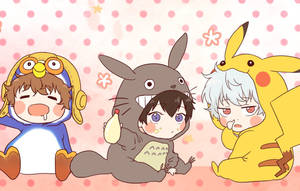 Anime-kinders Pikachu-onesie-agtergrond — Anime kinders Muurpapier