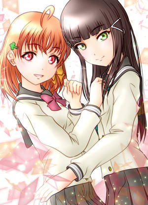 Anime-lesbiër Chika en Dia-agtergrond