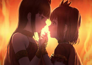 Anime lesbiër Dia en Ruby agtergrond — Anime lesbiër Muurpapier