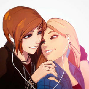Anime-lesbiërs Chloe en Rachel-agtergrond — Anime lesbiër Muurpapier
