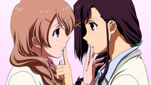 Anime lesbiese candy boy agtergrond — Anime lesbiër Muurpapier