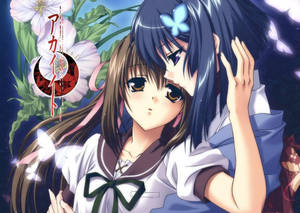 Anime lesbiese Kei en Yumei muurpapier