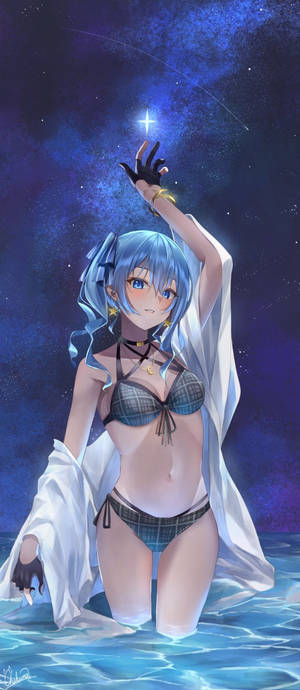 Anime Meisie In Bikini Snags — Galaxy Z Flip Muurpapier