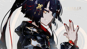 Anime Meisie Kapstuk in Swart muurpapier — Anime meisie hoodie Muurpapier