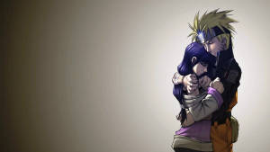 Anime-omhelsing Naruto en Hinata muurpapier
