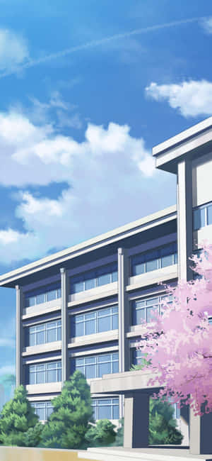 Anime Skoolgebou Sakura — Oppo Find X9s Muurpapier