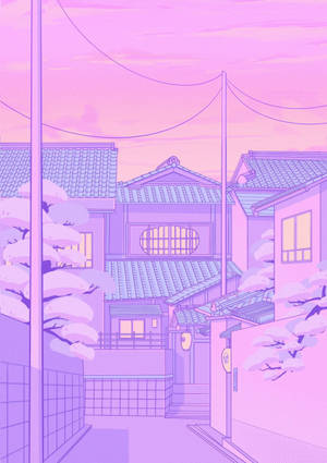 Anime-straat Pastel lug Agtergrond Muurpapier — IQOO Pad5c Muurpapier