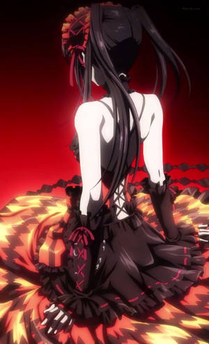 Anime Waifu Kurumi Tokisaki Rooi Estetiese Rok — Xiaomi Pad Mini Muurpapier