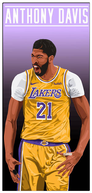 Anthony Davis Vektorkuns-agtergrond. — iPhone 11 Pro Max Muurpapier