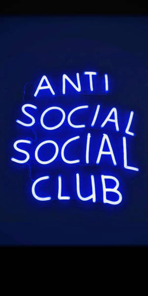 Anti Social Social Club Blou Neon — 18:9 Muurpapier