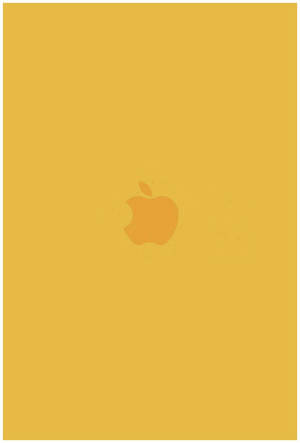 Apple-logo gedruk op oulike pastelgeel estetika — Pastel Geel Esteties Muurpapier