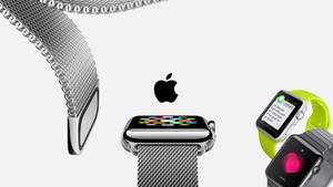 Apple Watch chroom metaal maasband agtergrond — Apple Watch Muurpapier