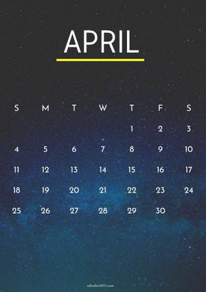 Sterrenag April 2021 Kalender muurpapier — Oppo Pad 5 Mat-skerm Muurpapier