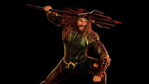 Intimiderende Aquaman gereed vir stryd met sy drietand muurpapier — Pro Display XDR Muurpapier