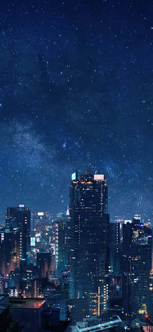 Anime-stad Agtergrond — iPhone 17 Pro Muurpapier