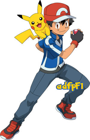 Ash en Pikachu HD Aanvalshouding — Xiaomi Pad Mini Muurpapier