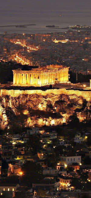 Atheniese Akropolis Saroniesebaai Uitsig — Oppo Find X9s Muurpapier