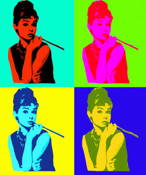 Audrey Hepburn popkuns agtergrond — Motorola Razr Ultra 2025 Muurpapier
