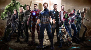 Avengers en die Guardians-lessenaar — Guardians of the Galaxy Muurpapier