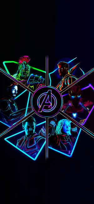 Avengers Neon Estetiese iPhone — iPhone 16 Pro Max Muurpapier