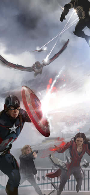 Captain America Fliek — ROG Phone 9 Muurpapier