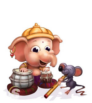 Baba Ganesh Rot Drom Kuns — Oppo Find N5 Muurpapier