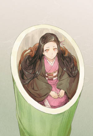 Bamboe Demoonvegter Nezuko — Demon Slayer Nezuko Muurpapier