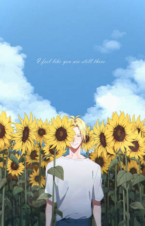 Banana Fish Ash Lynx Sonneblom agtergrond. — Lenovo Idea Tab Muurpapier