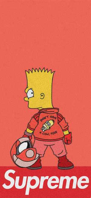 Bart Simpson Oranje Supreme — iPhone 13 Pro Muurpapier