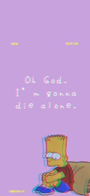 Hartseer Bart Simpson Foon — Nothing Phone (2) Muurpapier