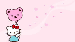 Bear Balloon Hello Kitty Estetika — Halloween kitty estetiese Muurpapier
