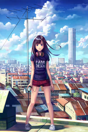 Anime Stad prente — Anime stad GIF Muurpapier