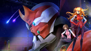 Neon Genesis Evangelion agtergrond — Neon Muurpapier
