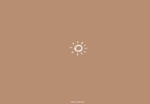 Beige Bruin Estetiese Sonkuns muurpapier