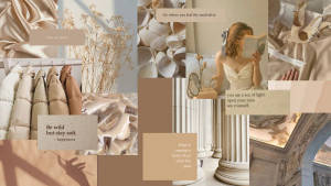 Beige Estetiese Skootrekenaar-agtergrond met Aanhalings