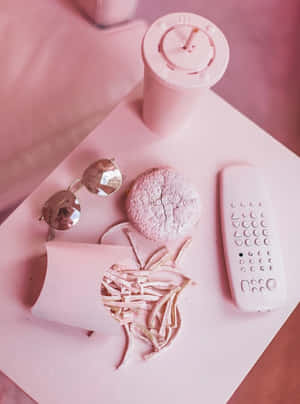 Pastel Pienk Estetika prente — Pastel pienk estetika Muurpapier