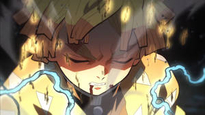 Beseerde Zenitsu van Demon Slayer — Demon slayer zenitsu Muurpapier