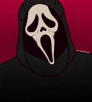 Betowerende Beeld van Ghostface op 'n Pienk Agtergrond — Honor Magic V Flip 2 Muurpapier