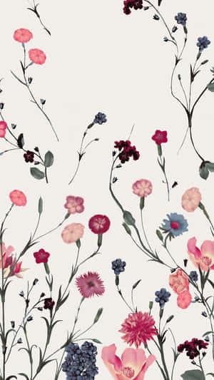 Betowerende Blomme Paradys — Blomfoon Muurpapier