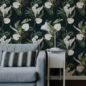 Betowerende Donker Blomme-agtergrond — Donker blom Muurpapier