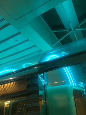 Neonblou Estetiek prente — Neon blou Muurpapier