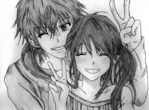 Betowerende Swart en Wit Anime-agtergrond met Yin en Yang — Swart anime Muurpapier