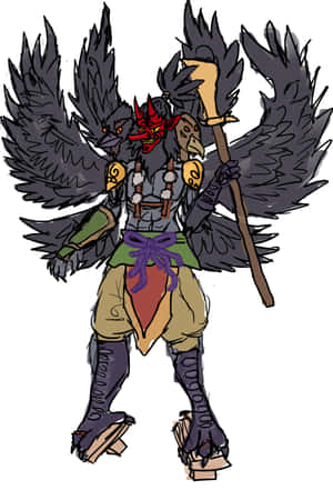 Betowerende Tengu-kunswerk — iPad Mini Muurpapier