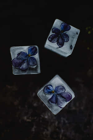 Bevrore Blou Blomme Foon — Huawei MatePad 11.5 (2026) Muurpapier