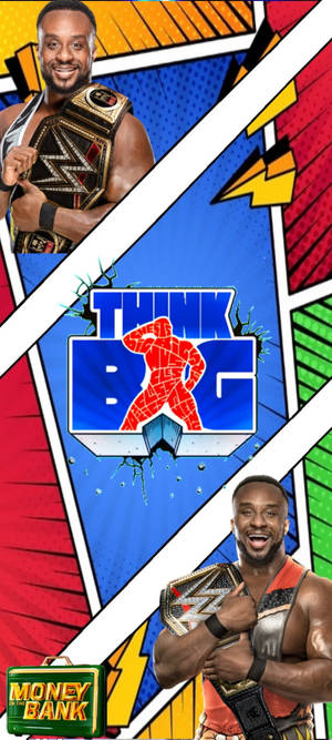 Big E Dink Groot Fan-kuns agtergrond — iPhone 15 Muurpapier
