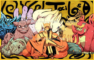 Bijuu Naruto Karakters Fan-kuns-agtergrond — Naruto esteties Muurpapier
